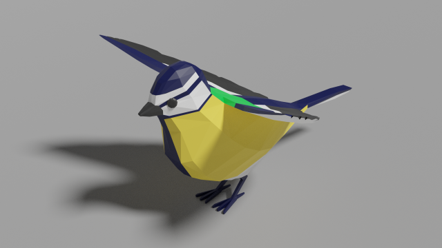 cartoon great tit 3D Model .c4d .max .obj .3ds .fbx .stl .blend