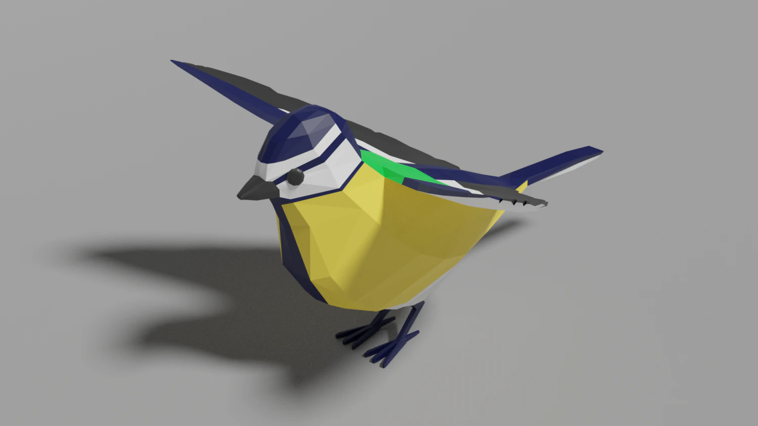 cartoon great tit 3D Model .c4d .max .obj .3ds .fbx .stl .blend