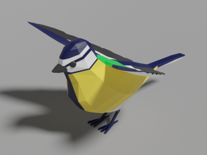cartoon great tit Modelo 3D