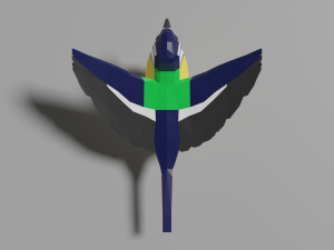 cartoon great tit 3D Model