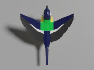 cartoon great tit 3D Model