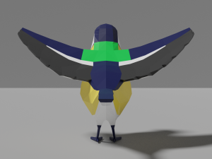 cartoon great tit 3D Model