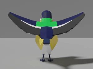 cartoon great tit 3D Model