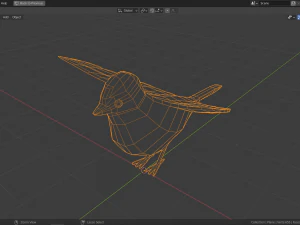 cartoon great tit 3D Model