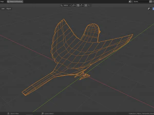 cartoon great tit 3D Model