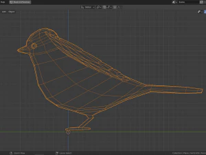 cartoon great tit 3D Model