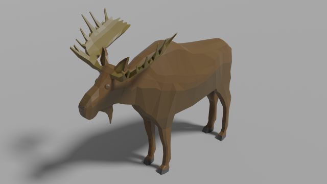 cartoon moose Modelo 3D .c4d .max .obj .3ds .fbx .stl .blend 