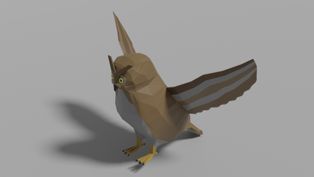 cartoon owl 3D Model .c4d .max .obj .3ds .fbx .stl .blend 