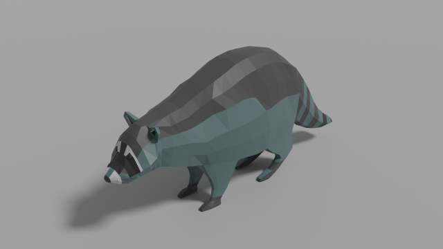cartoon racoon 3D 모델 .c4d .max .obj .3ds .fbx .stl .blend 