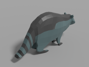 cartoon racoon 3D 모델