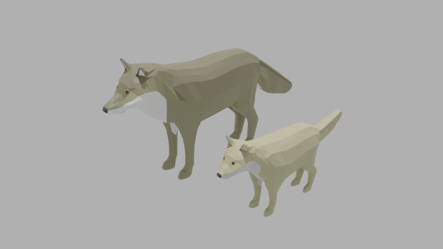 cartoon wolf family 3D मॉडल .c4d .max .obj .3ds .fbx .stl .blend 