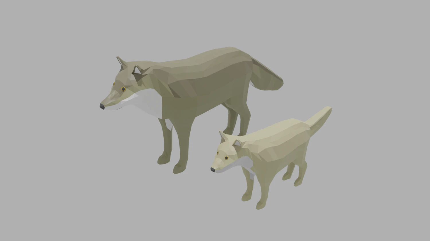 cartoon wolf family 3D Model .c4d .max .obj .3ds .fbx .stl .blend 
