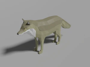 cartoon wolf family 3D Model