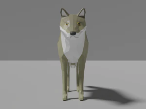 cartoon wolf family 3D Model