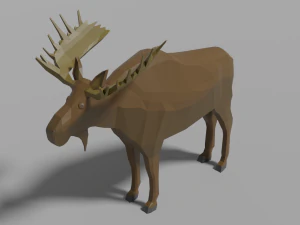 cartoon moose family 3D Model