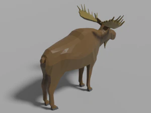 cartoon moose family 3D Model