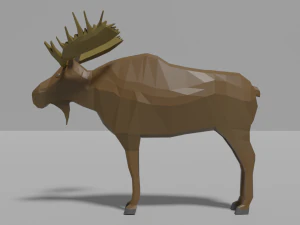 cartoon moose family 3D Model