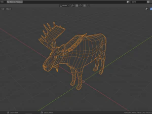 cartoon moose family 3D Model
