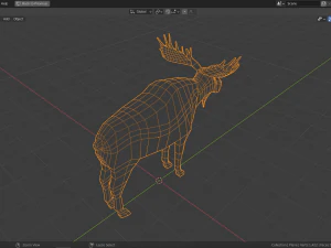 cartoon moose family 3D Model