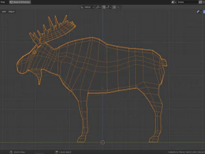 cartoon moose family 3D Model