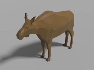 cartoon moose family 3D Model