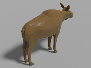 cartoon moose family 3D 模型