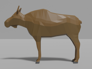cartoon moose family 3D 模型