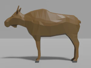 cartoon moose family 3D Model