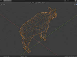 cartoon moose family 3D Model