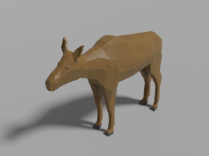 cartoon moose family 3D 模型
