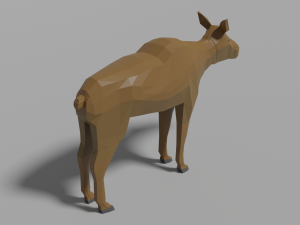 cartoon moose family 3D 模型