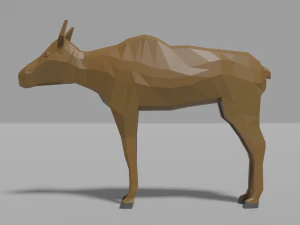 cartoon moose family 3D Model