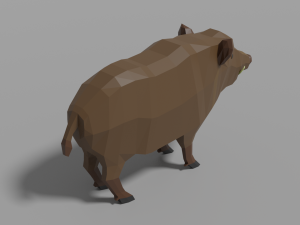 cartoon boar family 3Dモデル