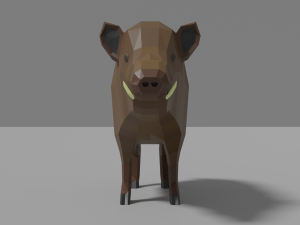 cartoon boar family 3Dモデル