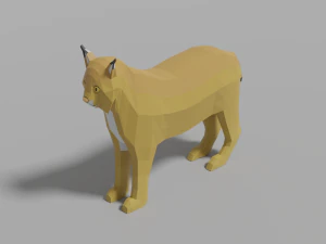 cartoon lynx family 3D Model