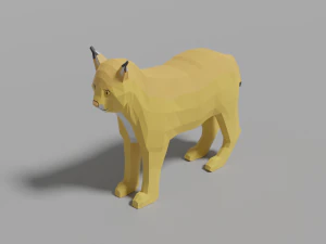 cartoon lynx family 3D Model