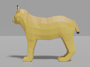 cartoon lynx family 3D 模型