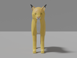 cartoon lynx family 3D 模型