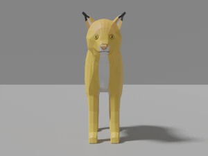 cartoon lynx family 3D Model