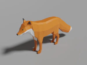 cartoon fox family 3D Model