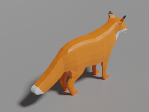 cartoon fox family Modelo 3D