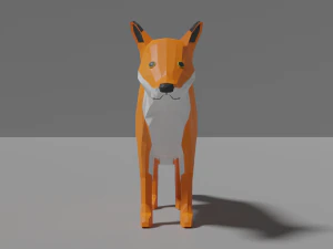 cartoon fox family 3D Model