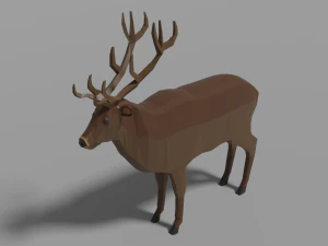 cartoon deer family 3D Model