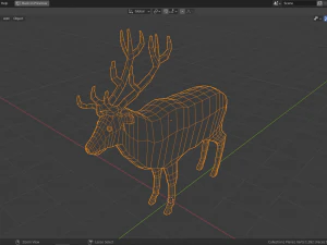 cartoon deer family 3D Model