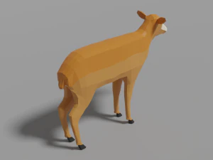cartoon deer family 3D Model