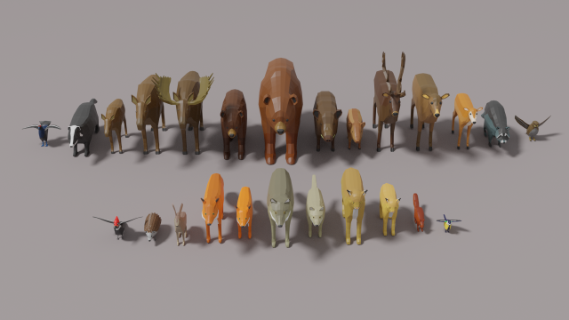 25 forest animal pack 3Dモデル .c4d .max .obj .3ds .fbx .stl .blend 