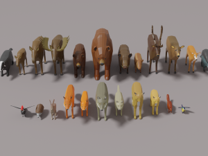 25 forest animal pack 3D Model
