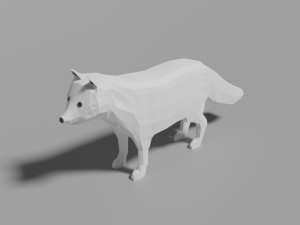 cartoon arctic fox 3D Model