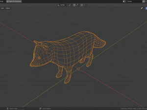 cartoon arctic fox 3D Model