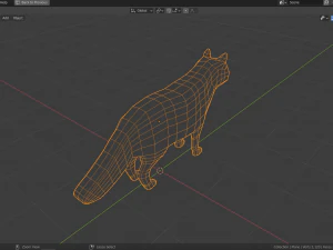 cartoon arctic fox 3D Model
